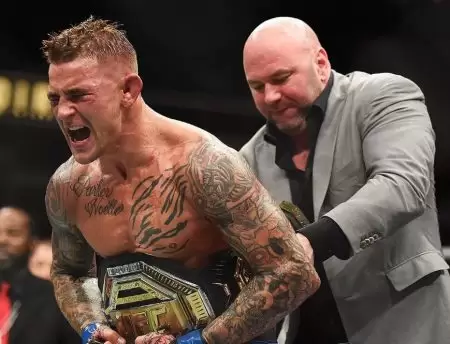 Dustin Poirier and Dana White