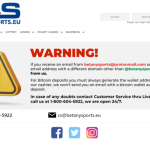BetAnySports Spam Warn