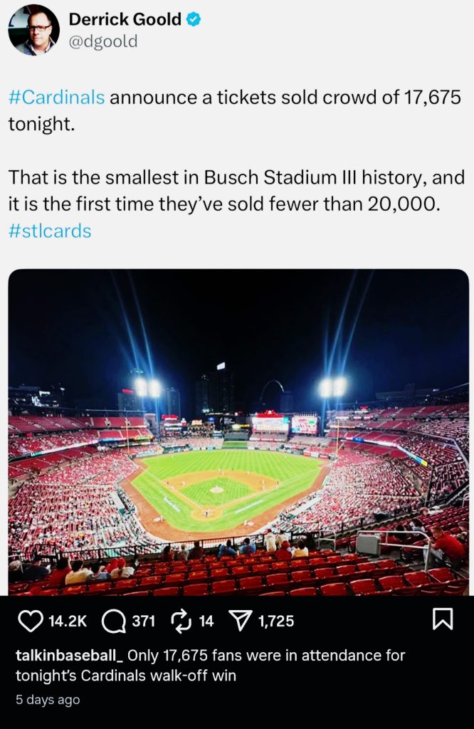 Cardinals abysmal attendance