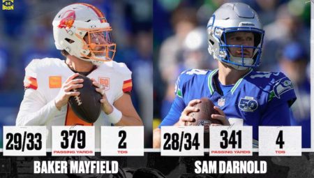 Darnold vs Baker Mayfield stats