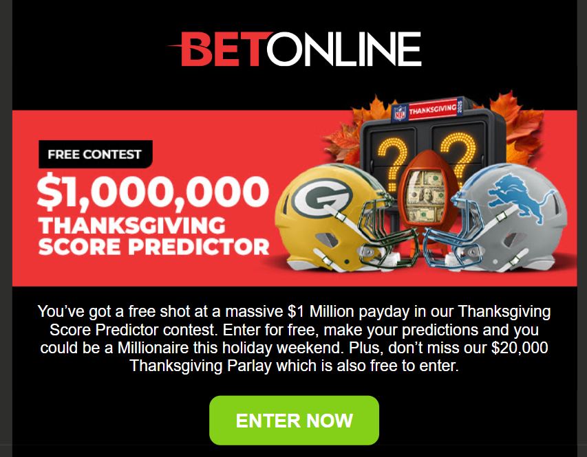 Thanksgiving Day real money free contest